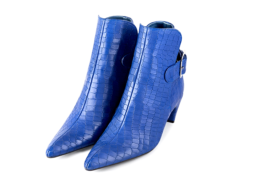 Dress large handbag in electric blue leather - Rear view